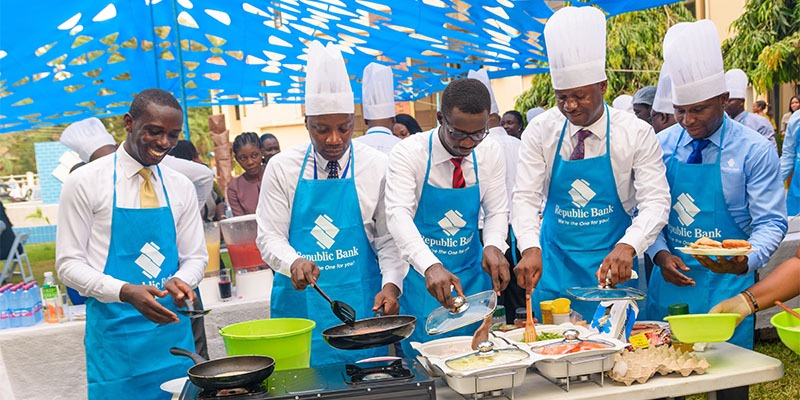 REPUBLIC BANK CELEBRATES WOMEN WITH BREAKFAST COOKED AND SERVED BY MALE STAFF